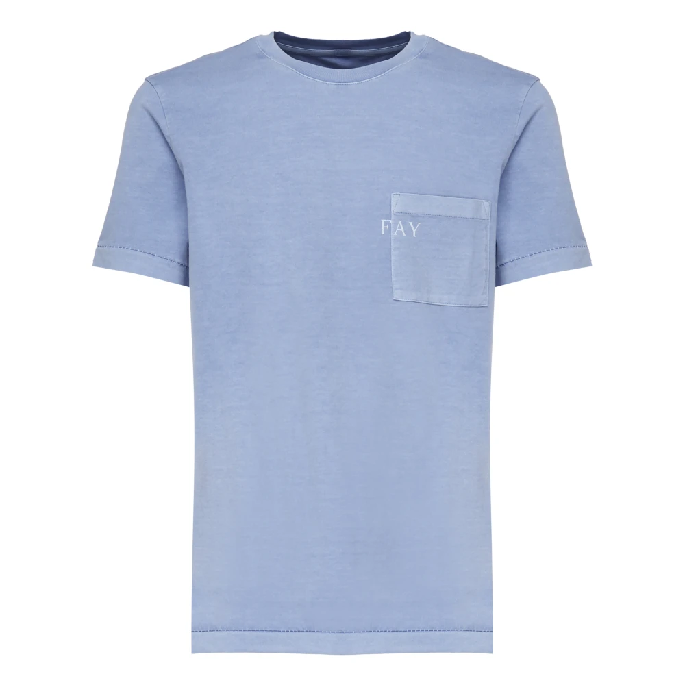 Fay - Tops > T-Shirts - Blue - Fay - Modalova
