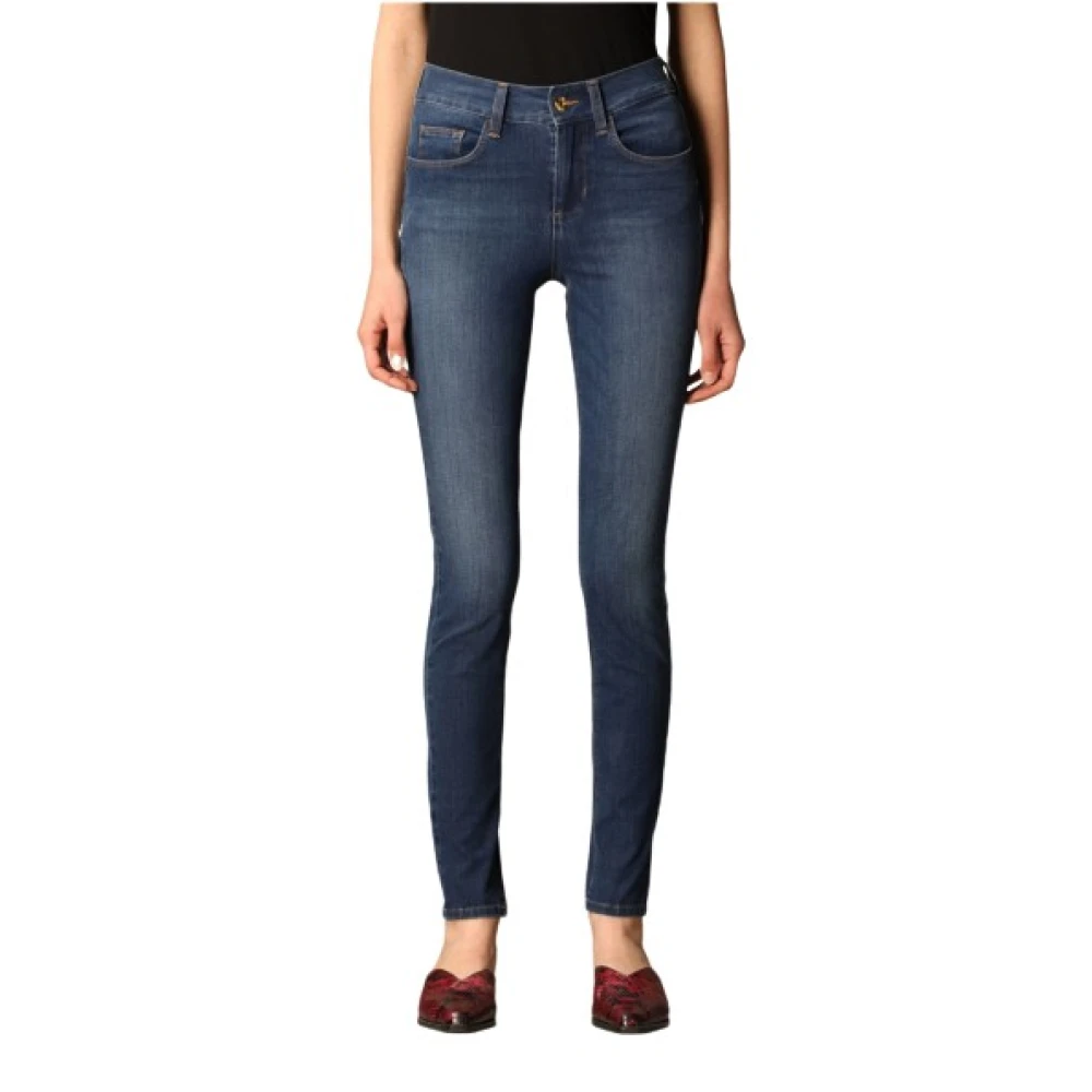 Liu Jo Skinny Jeans met Bottom Up Design Blue Dames
