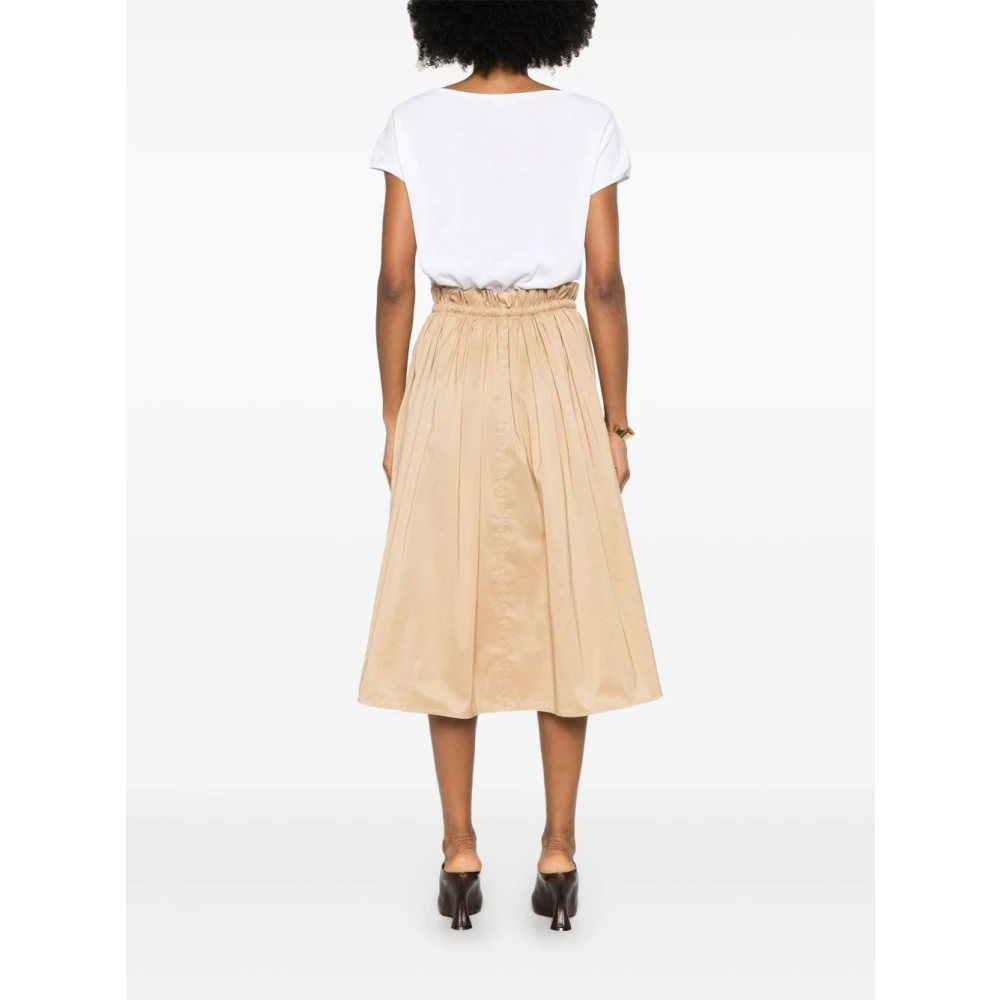 Fabiana Filippi Beige Jurk met Trekkoord Tailleband Beige Dames