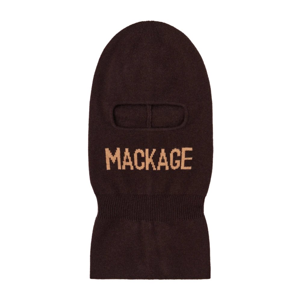 Mackage Men's Brown Accessories, One Size, Logo Balaclava Ski Mask