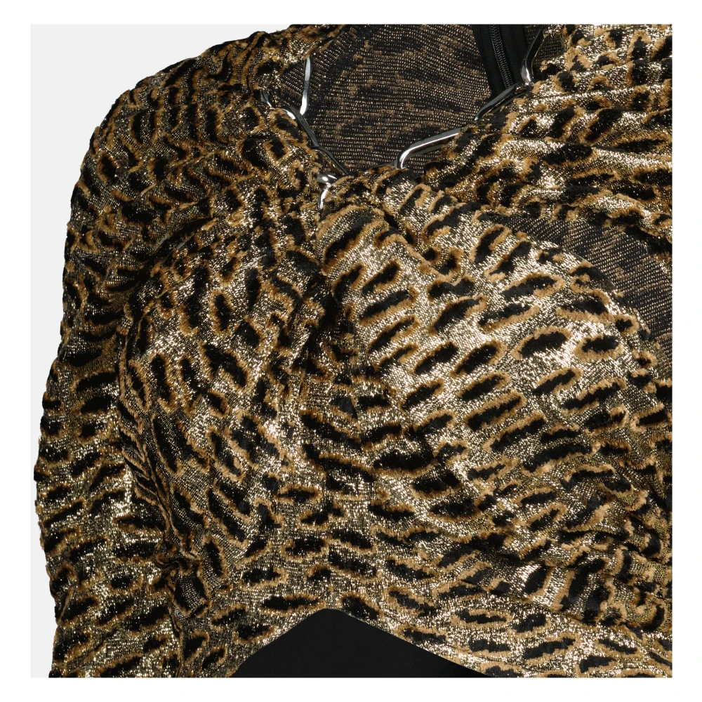 Paco Rabanne Luipaardprint Top Lente-Zomer 2025 Brown Dames