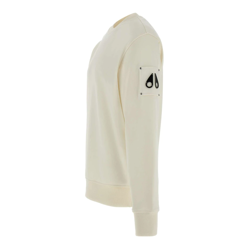 Moose Knuckles Witte Katoenen Sweatshirt met Ronde Hals White Heren