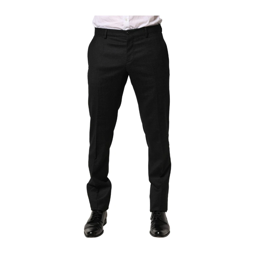 Dolce & Gabbana Black Wool Skinny Men Dress Trouser Pants - IT48 | M - Image 3