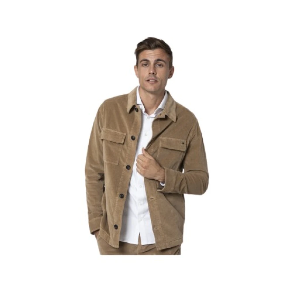 Mason's Hombre Marrón Sobrecamisa De Pana Con Cierre De Botones
