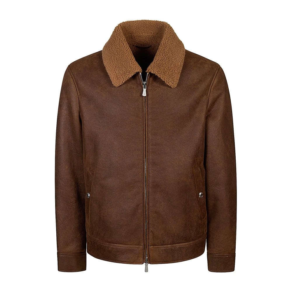 Eleventy Men's Brown Giubbino Aviatore Shearling