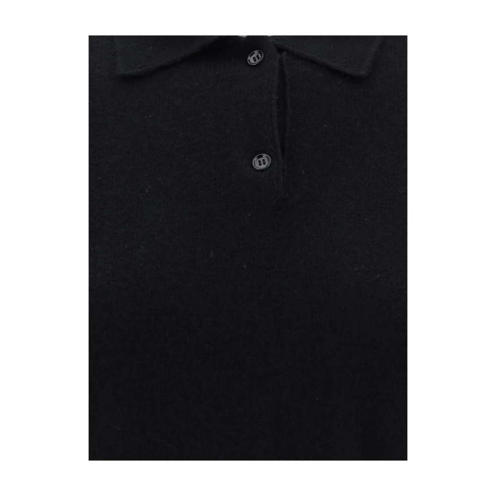 allude Cashmere Polo Sweater Black Dames