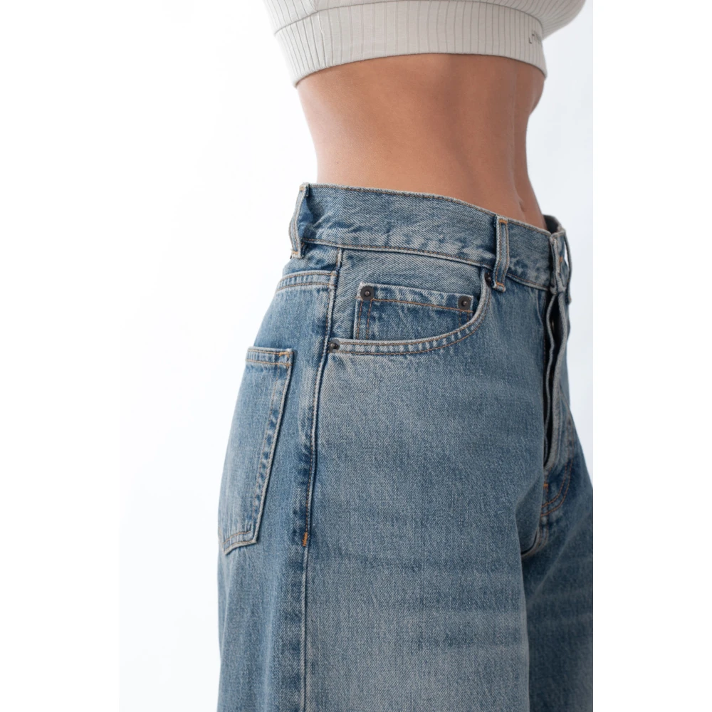 Haikure Oil Wash Loose Jeans Blue Dames
