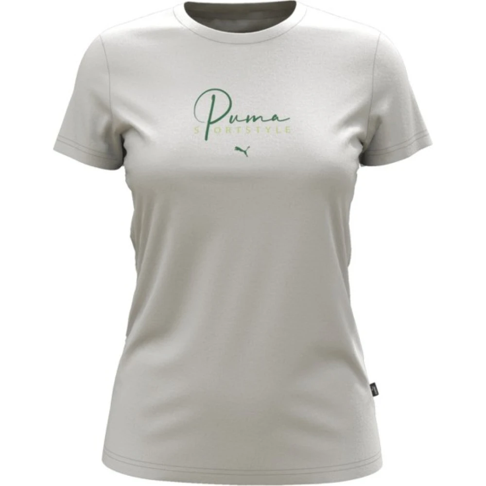 Puma Witte T-shirt met Logoprint White Dames