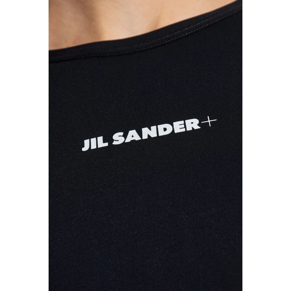 Jil Sander Zwemtop met bedrukt logo Black Dames