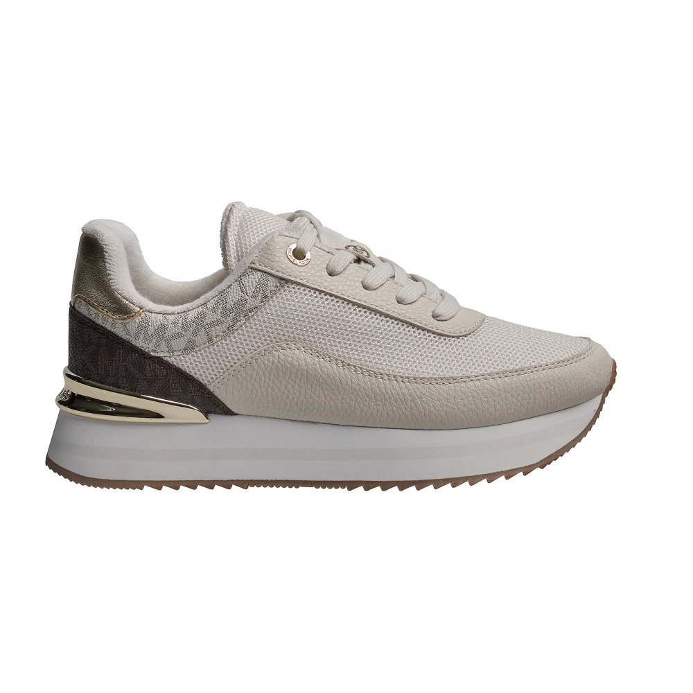 Michael Kors Sneakers, Female, 6 Uk, Hattie Mixed-Media Trainer Beige