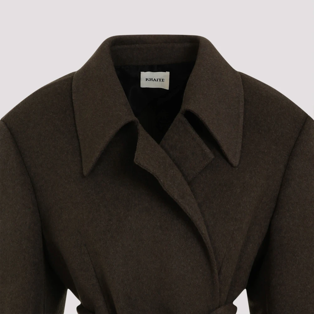 Khaite Bruine Wollen Jas Elegant Stijlvol Brown Dames