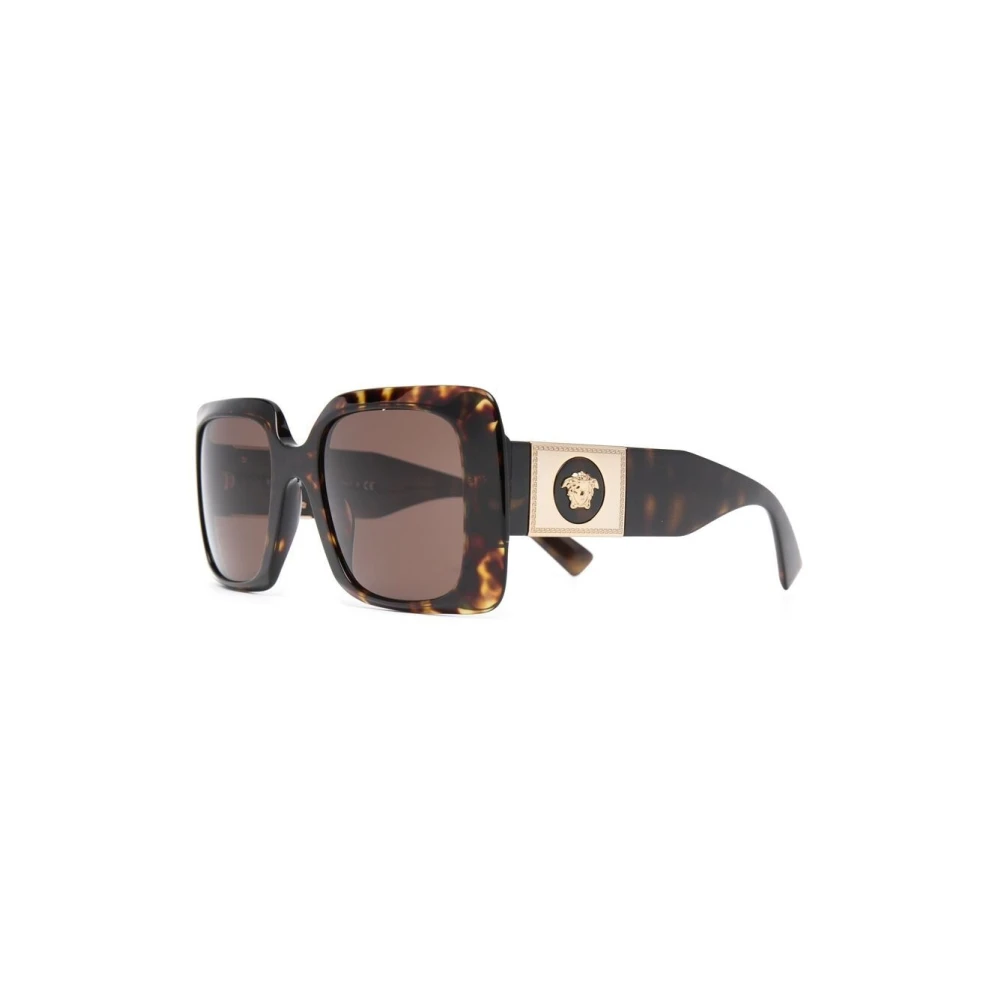 Versace , Sunglasses, Unisex, Brown, 54 Mm, Rectangular Oversized Sunglasses With Medusa Logo - Image 7
