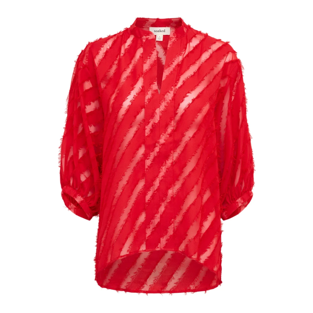 Soaked in Luxury Elegante V-hals Blouse in Salsa Red Dames