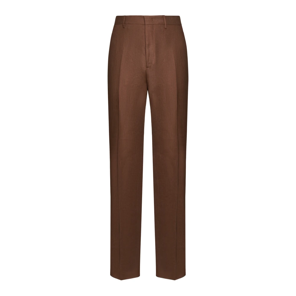 Tagliatore Elegante Broek Geen Plooien Brown Heren