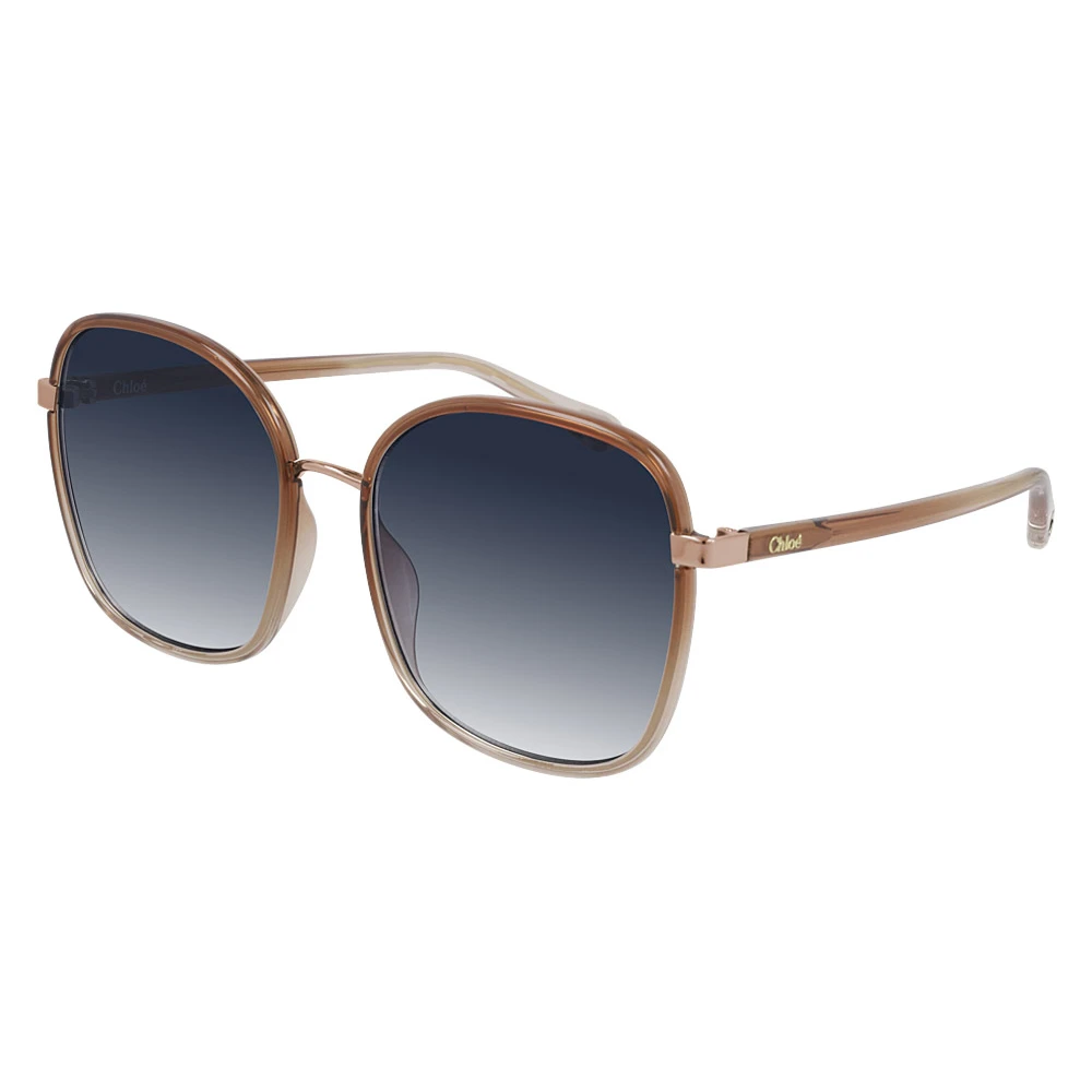 Chloé Women's Brown Sunglasses, 59 Mm, Stylish Sunglasses With Blue Lenses