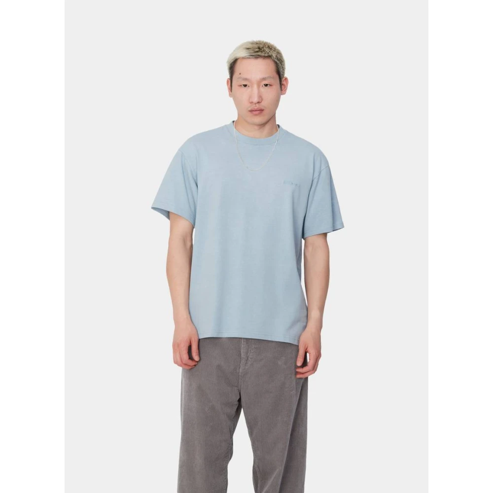 Carhartt WIP Duster Script T-Shirt Misty Sky Blue Heren