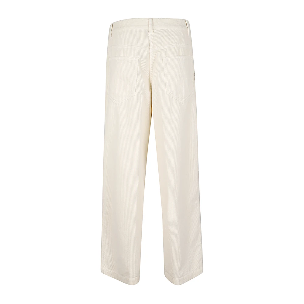 Aspesi Witte broek met wijde pijpen en rits White Heren