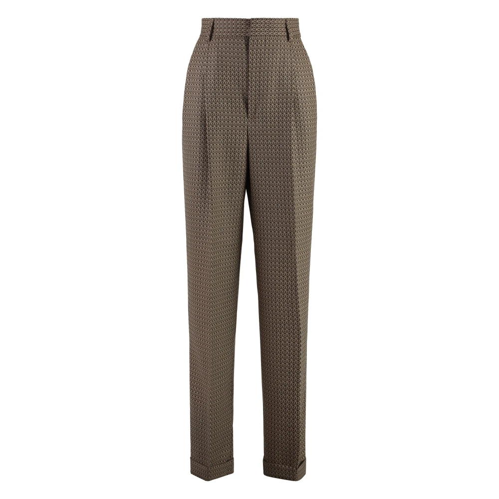 Moschino Wol Vredesmotief Jacquard Broek Beige Dames