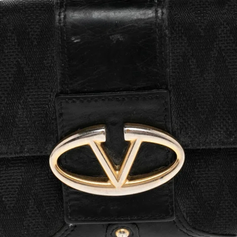 Valentino Vintage Pre-owned Canvas wallets Black Dames