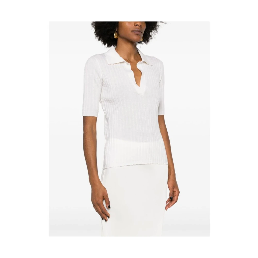Lisa Yang Ivoor Wit Kasjmier Geribbeld Gebreide Sweater White Dames
