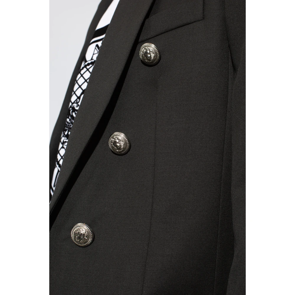 Balmain Blazer met puntige revers Black Heren