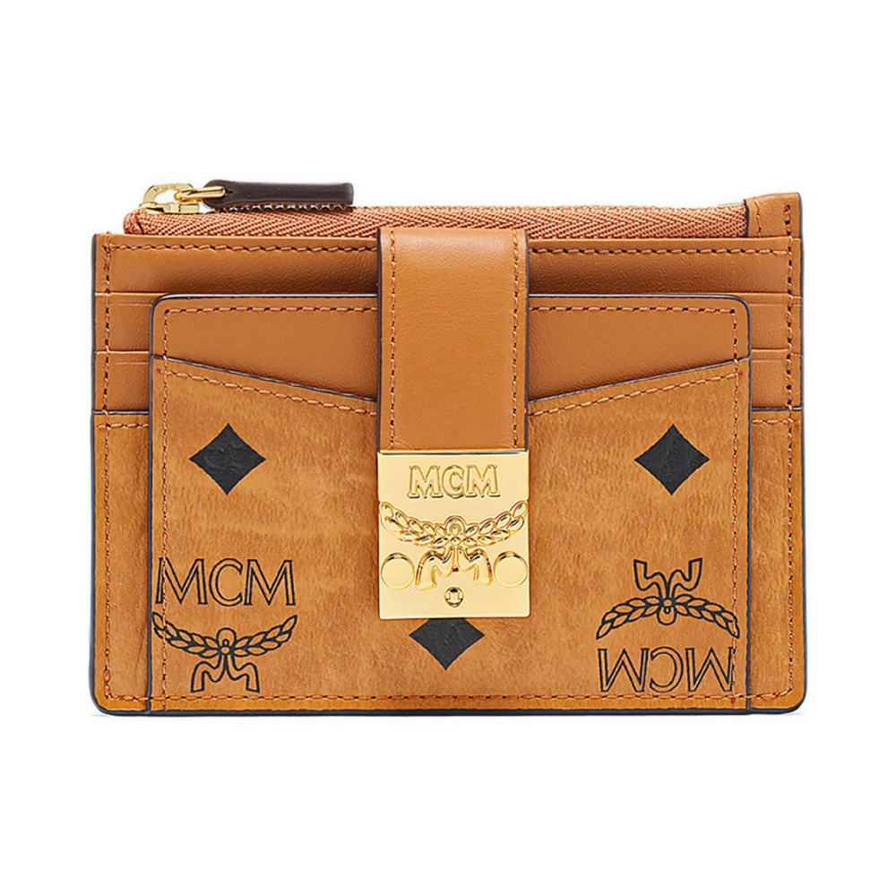 MCM Patricia rits kaarthouder in Visetos Brown Dames