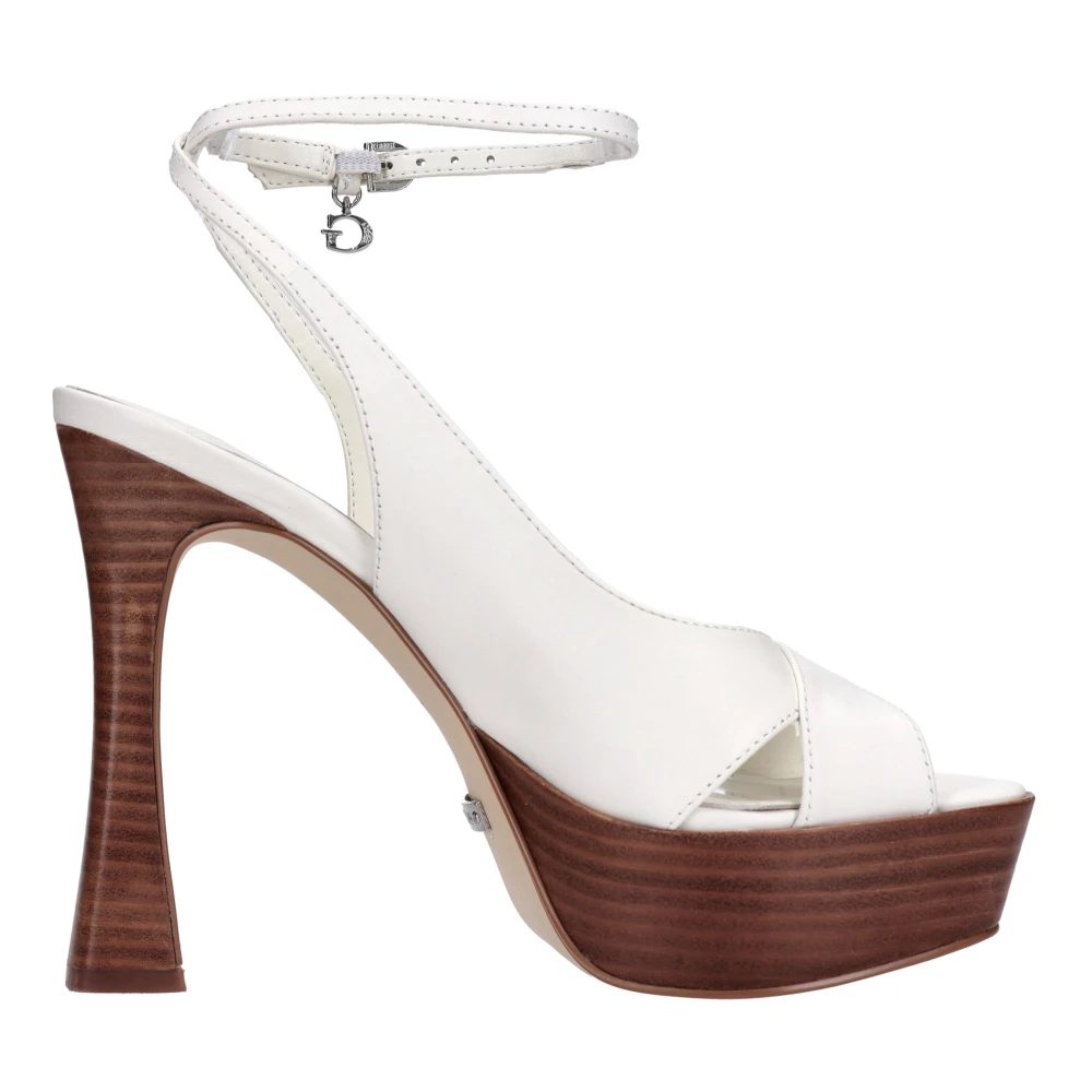 Guess White Sandals - Female - High Heel Sandals - 6 Uk - Shoes