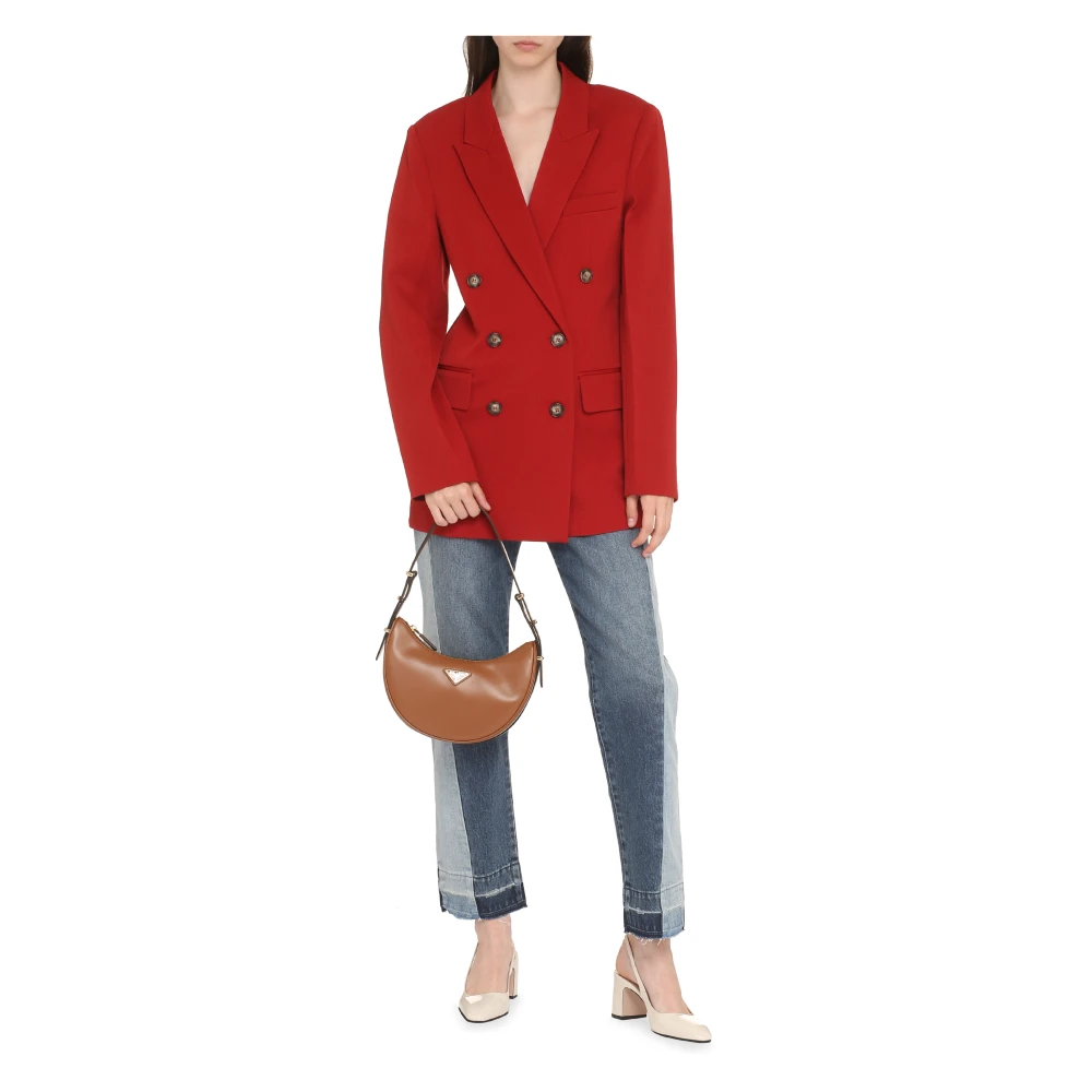 Victoria Beckham Dubbelrijige Wollen Blazer Red Dames