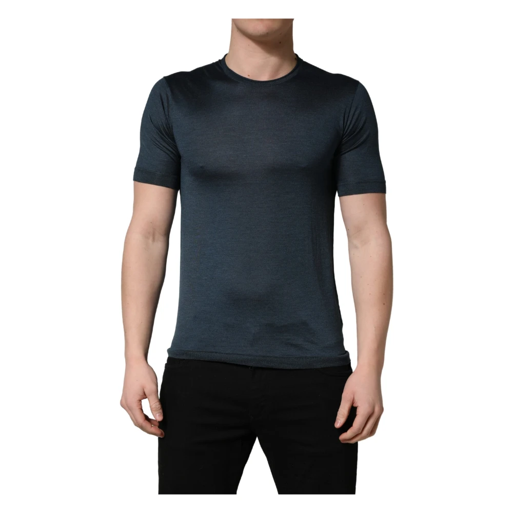 Dolce & Gabbana Uomo Blu - T-Shirt Girocollo A Maniche Corte - Tops - S