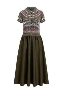 Hybrid Fair Isle-bodice Klänning