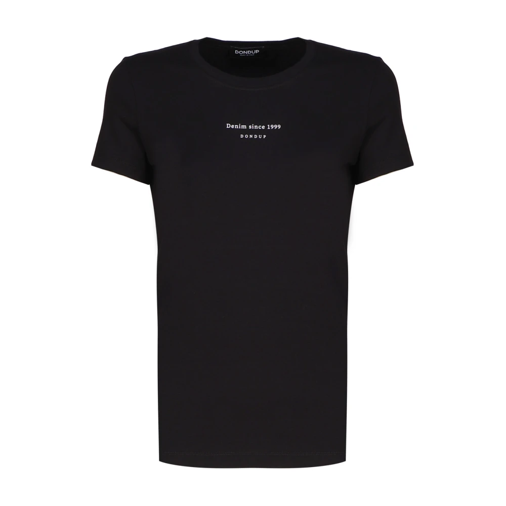 Dondup Zwarte katoenen T-shirt met korte mouwen Black Dames
