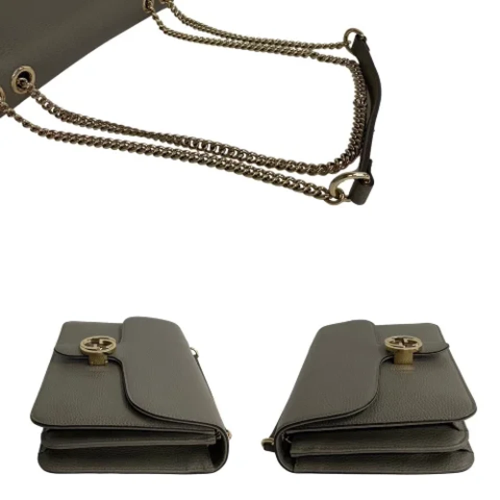 Gucci Vintage Pre-owned Leather shoulder-bags Beige Dames