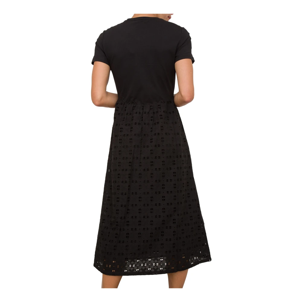 Twinset Midi Jurk met Koordzoom Black Dames