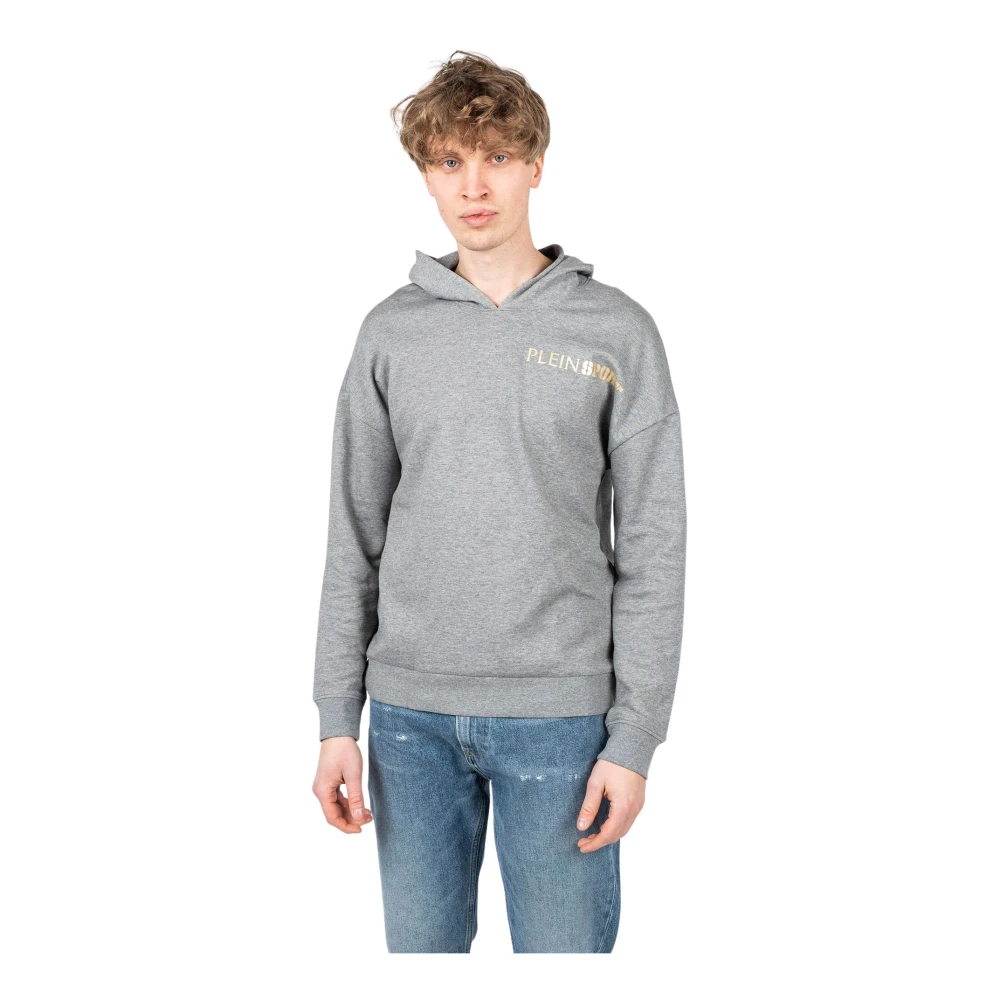 Plein Sport Mannelijk Grijs Hoodies & Sweatvesten Heren, L, Katoen, Comfortabele En Stijlvolle Hoodie Voor Heren
