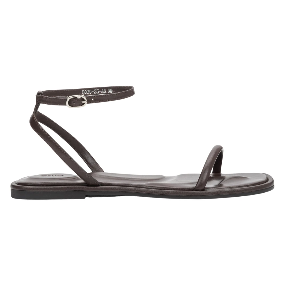 Estro Donna Marrone - Sandali Bassi In Pelle - Shoes - 39 Eu