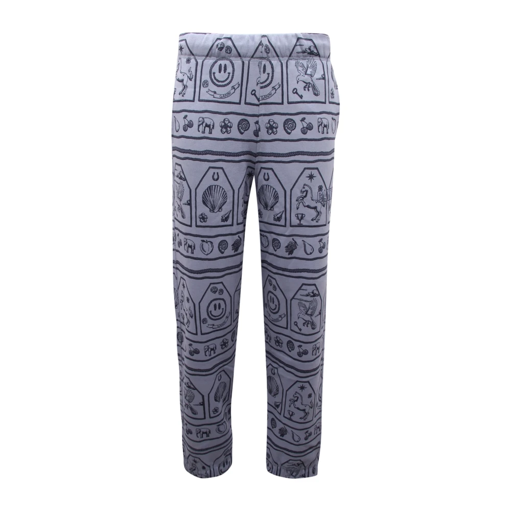 Ganni Blue Sweatpants, Female, Xs, Heather Joggers T3014