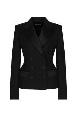 Dubbelknäppt Blazer Svart Peak Revers