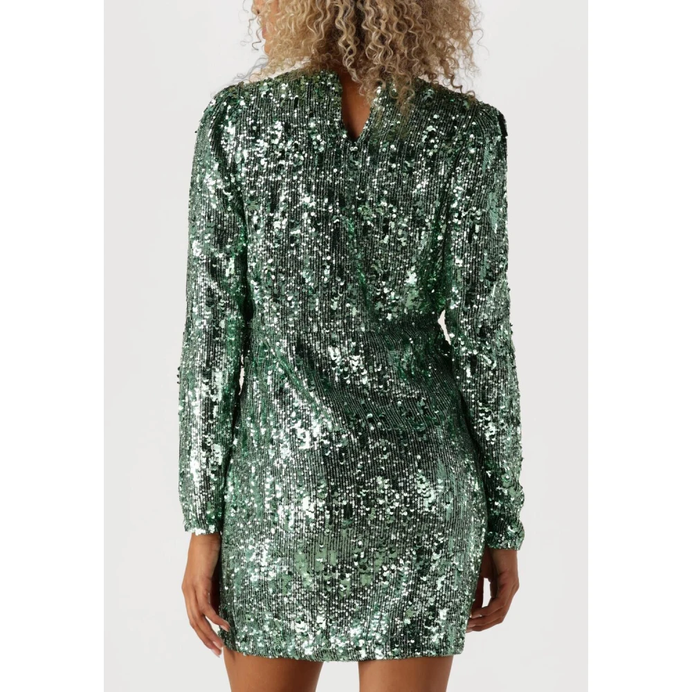 Selected Femme Groene Mini Jurk met Pailletten Green Dames