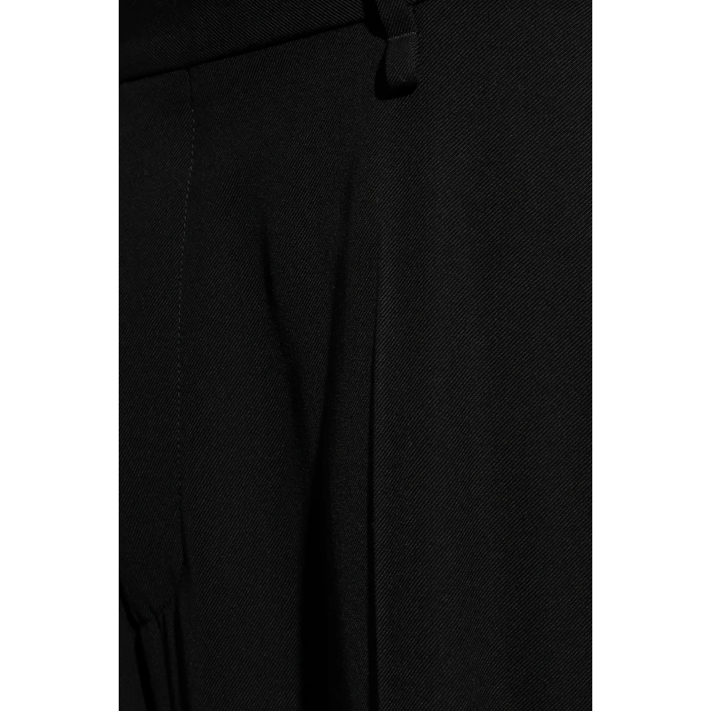 Balenciaga Ontspannen zittende broek met geplooide voorkant Black Heren