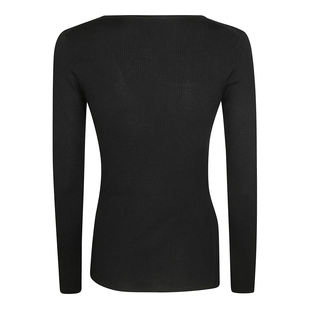 P.a.r.o.s.h. Asymmetrische Ribhals Top Black Dames