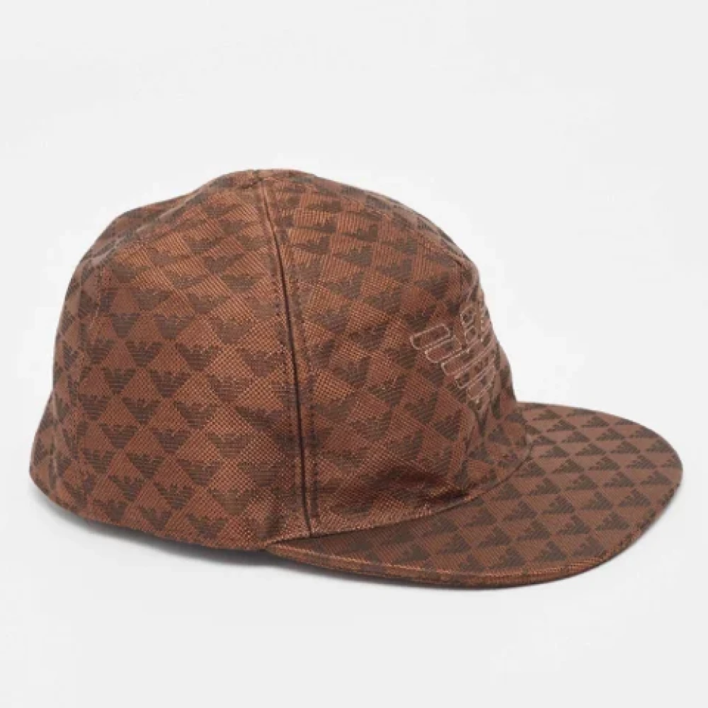 Armani Pre-owned Fabric hats Brown Dames