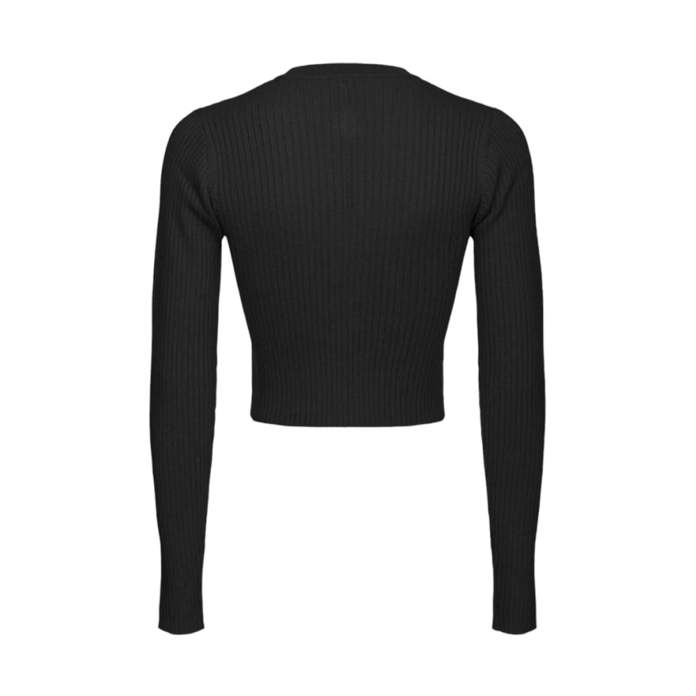pinko Stijlvolle Gebreide Top Black Dames