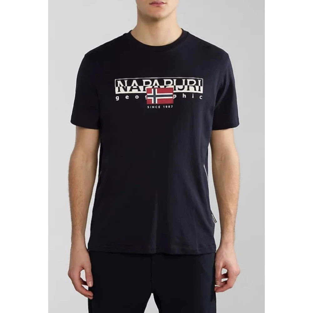 Napapijri Stijlvolle T-shirt voor Mannen in Geel Black Heren