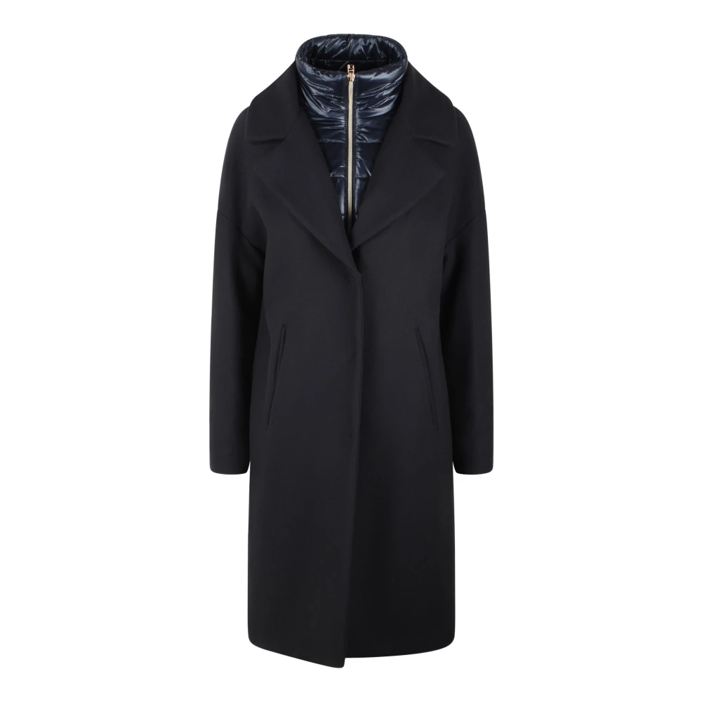 Herno Wool Twill Dubbele Knoopsjas Black Dames