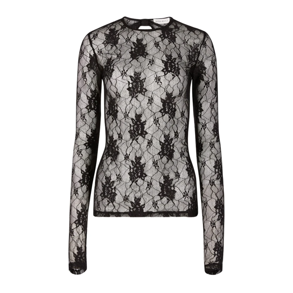 Nina Ricci Zwarte Kant Achterloze Top Black Dames