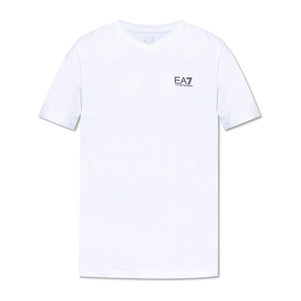 Emporio Armani EA7 V-ringad T-shirt White, Herr