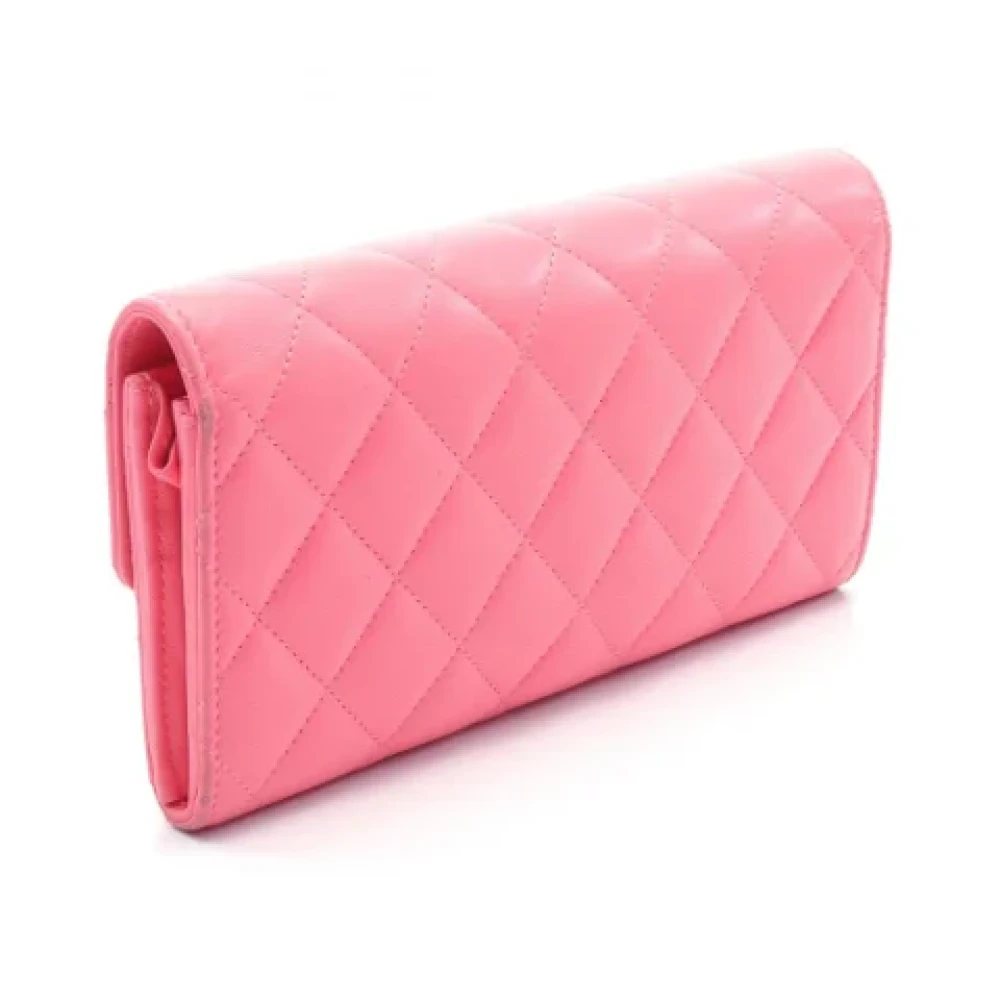 Chanel Vintage Pre-owned Leather wallets Pink Dames