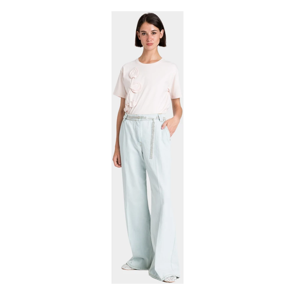 Twinset Wijde Denim Jeans Blue Dames