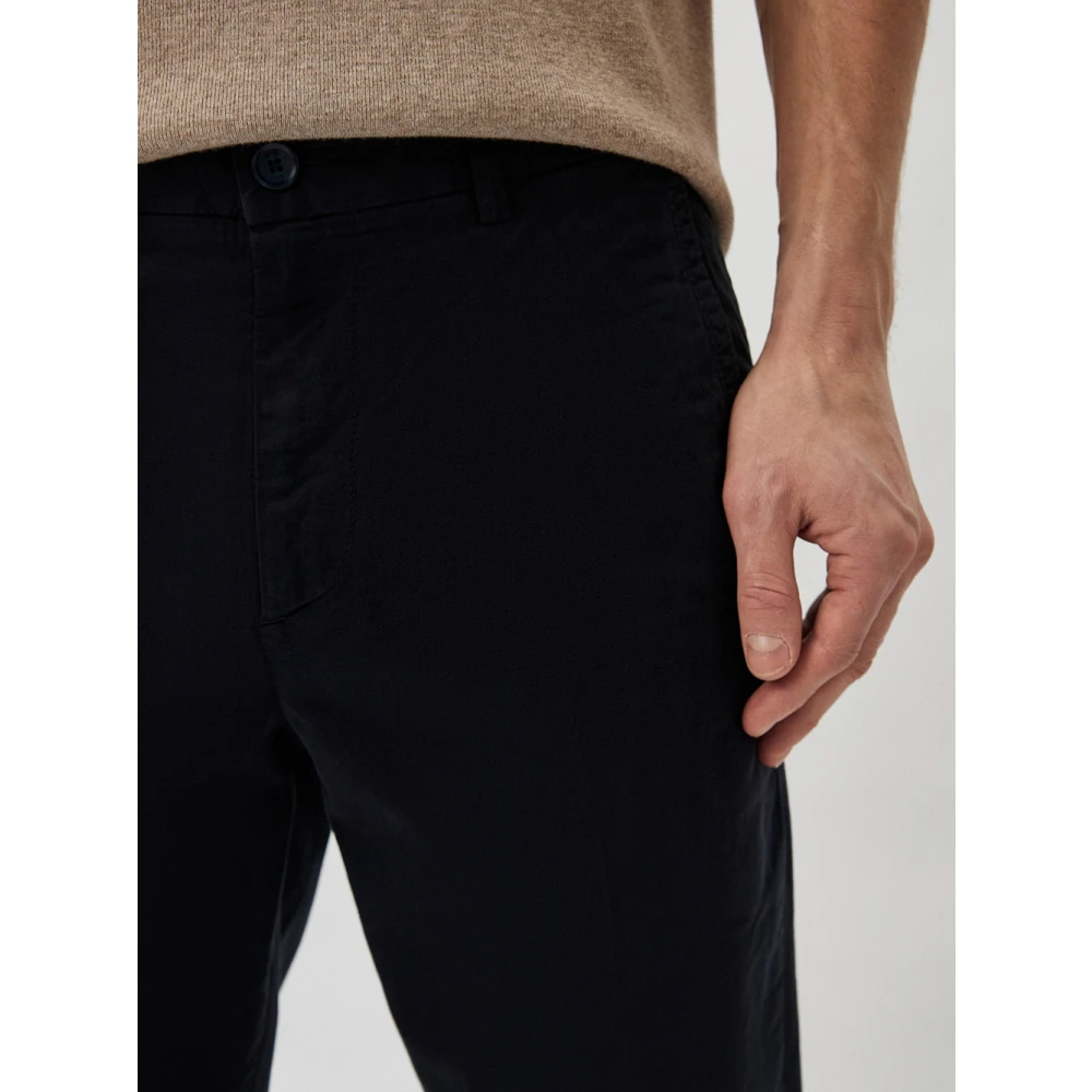 Hugo Boss Blauwe Chino Broek Katoen Elastaan Blue Heren