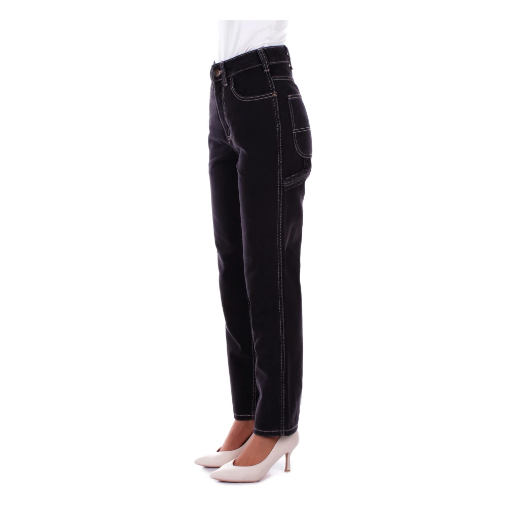 Dickies Zwarte Logo Jeans Regular Fit Black Dames